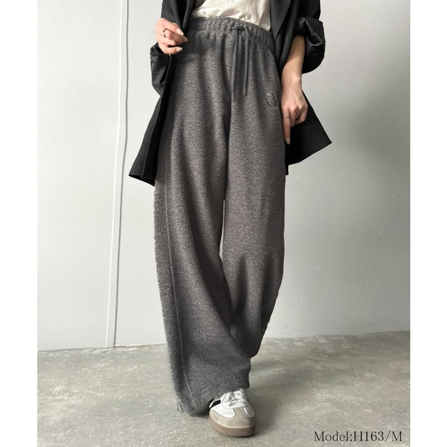 《java ジャバコラボ》ボトムス パンツ レディース メンズ スウェット フリースパンツ 裾ドロスト ロゴ刺繍 お洒落 暖かい 男女兼用 男女お揃い | classicalelf | 02