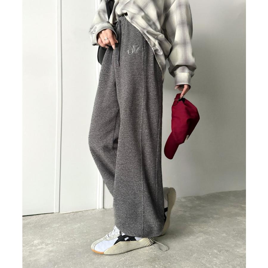 《java ジャバコラボ》ボトムス パンツ レディース メンズ スウェット フリースパンツ 裾ドロスト ロゴ刺繍 お洒落 暖かい 男女兼用 男女お揃い | classicalelf | 05