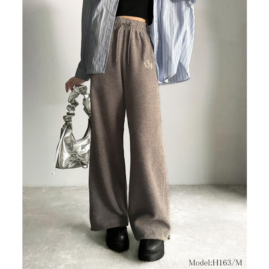 《java ジャバコラボ》ボトムス パンツ レディース メンズ スウェット フリースパンツ 裾ドロスト ロゴ刺繍 お洒落 暖かい 男女兼用 男女お揃い | classicalelf | 07