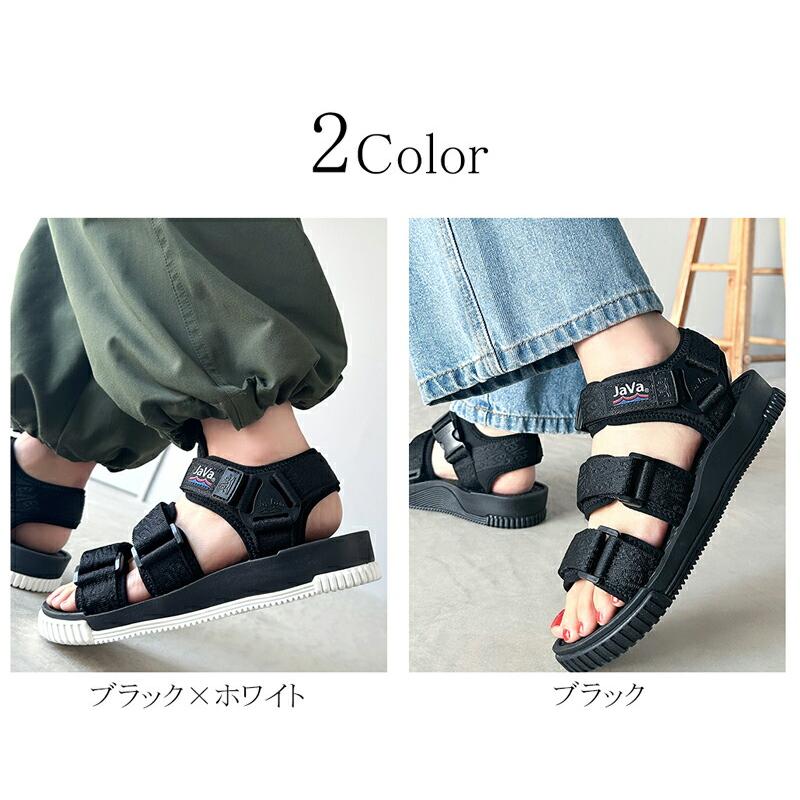 《javaジャバコラボ》 靴 サンダル レディース ベルクロテープ ストラップ スポーツサンダル 軽量 滑りにくい 履きやすい 男女兼用 ユニセックス メンズ | classicalelf | 01