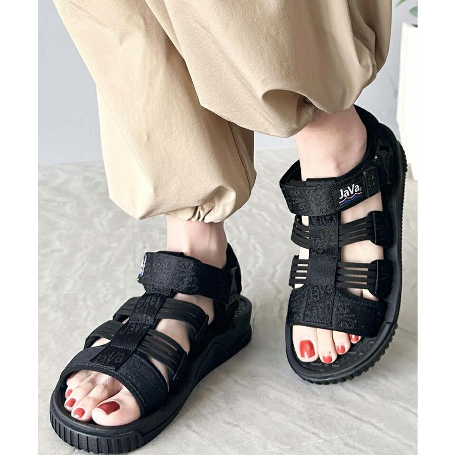 《javaジャバコラボ》 靴 サンダル レディース メッシュ ゴム ベルト グルカ・グラディエーター 風 厚底 軽量 アウトドア デイリー 男女兼用 | classicalelf | 05