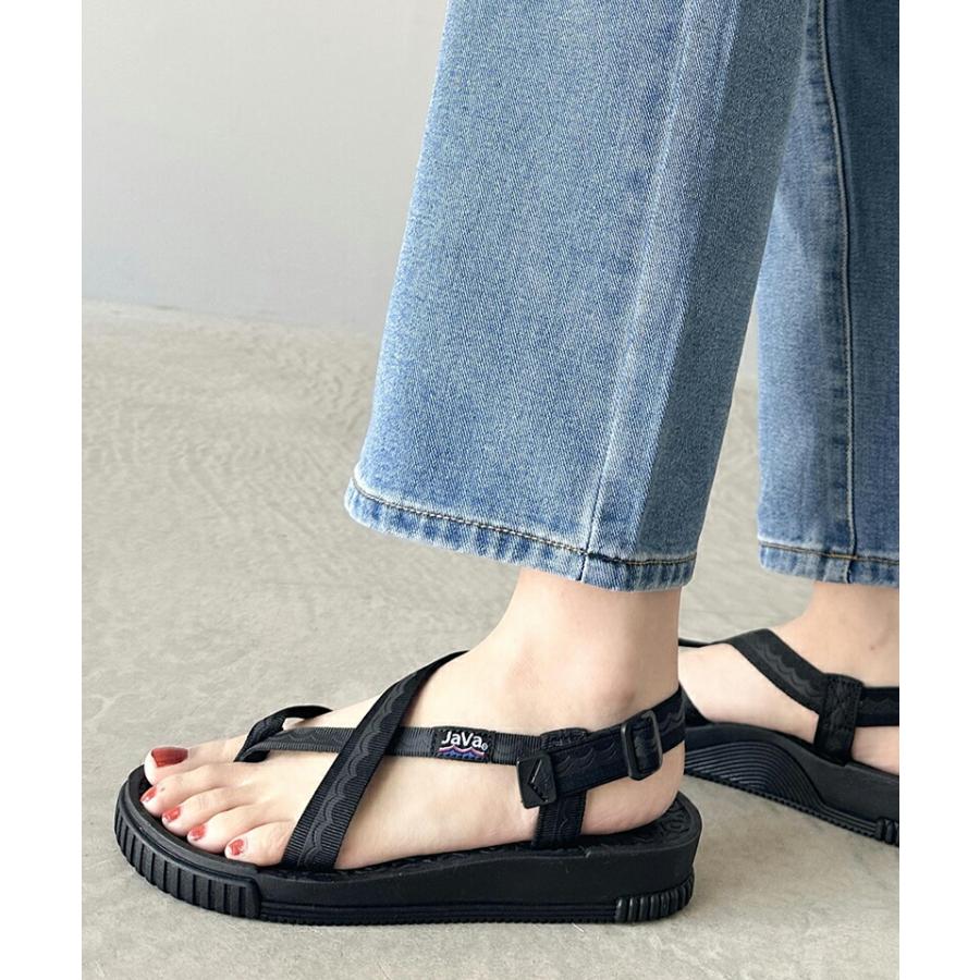 《javaジャバコラボ》 靴 サンダル レディース クロス ストラップ ゴム ホールド 機能付き 軽量 厚底 デイリー アウトドア 旅行 男女兼用 | classicalelf | 04