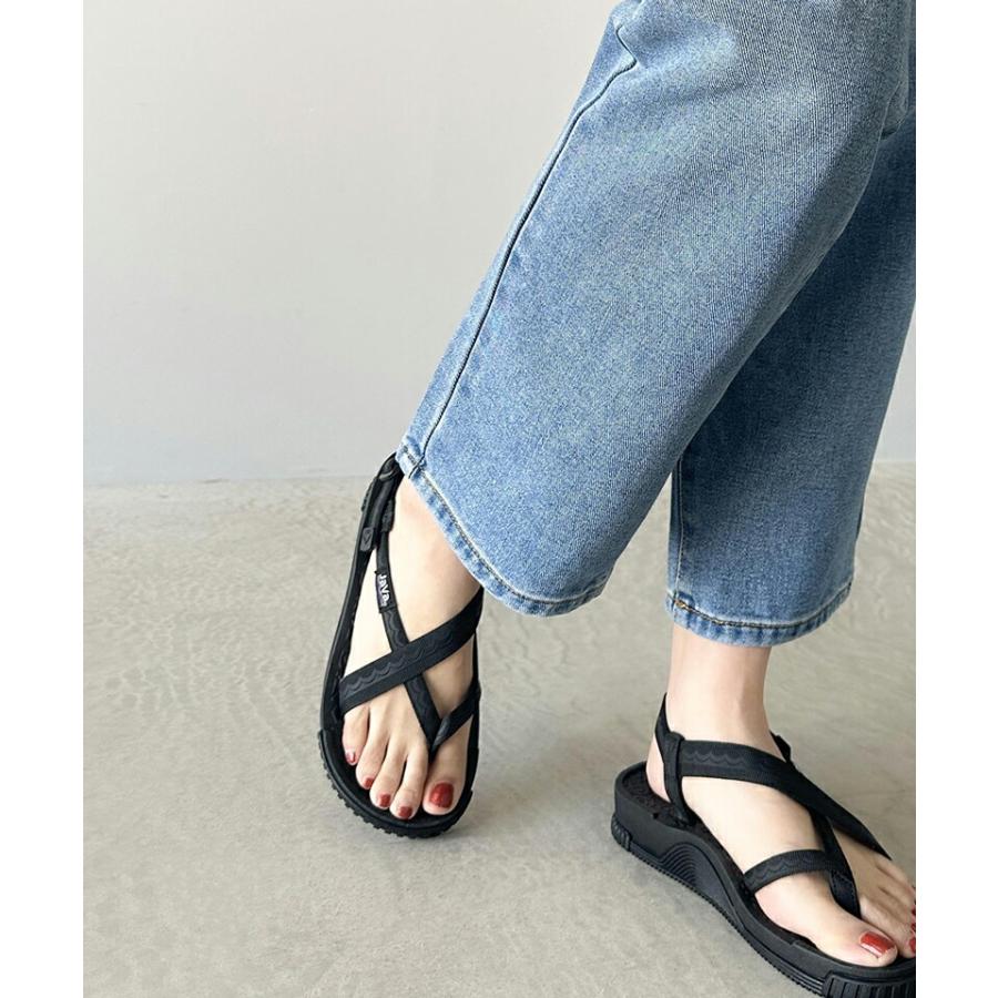 《javaジャバコラボ》 靴 サンダル レディース クロス ストラップ ゴム ホールド 機能付き 軽量 厚底 デイリー アウトドア 旅行 男女兼用 | classicalelf | 06