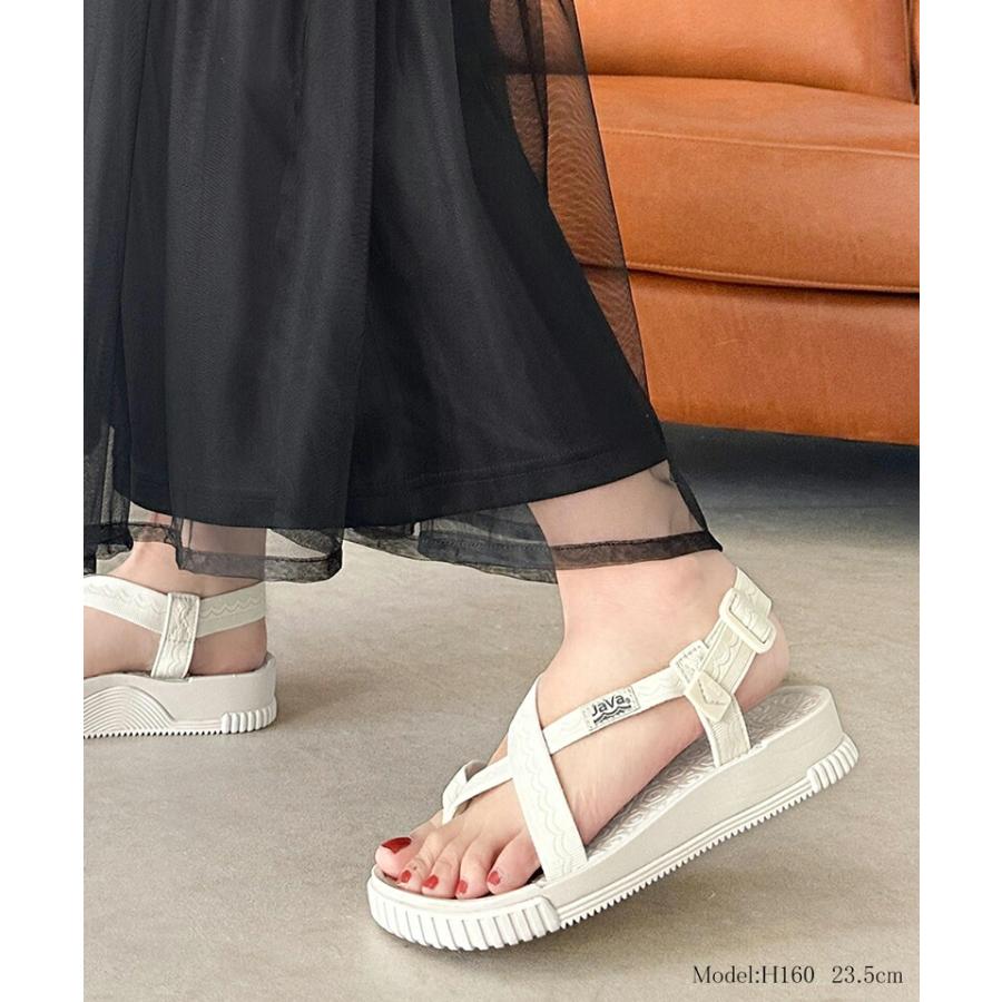 《javaジャバコラボ》 靴 サンダル レディース クロス ストラップ ゴム ホールド 機能付き 軽量 厚底 デイリー アウトドア 旅行 男女兼用 | classicalelf | 07