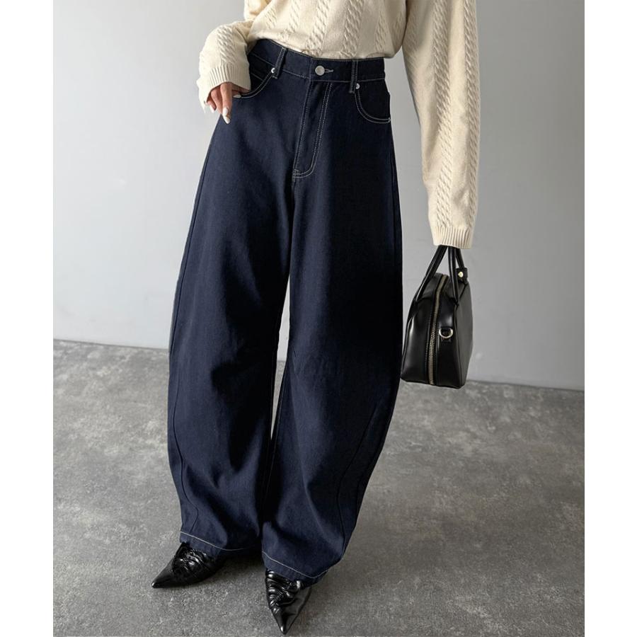 《java ジャバコラボ》 ボトムス レディース 秋冬 パンツ しなやか 曲線 美脚見せ カーブパンツ ワイド ウエスト 後ろ ゴム 大きいサイズ 秋 冬 | classicalelf | 13