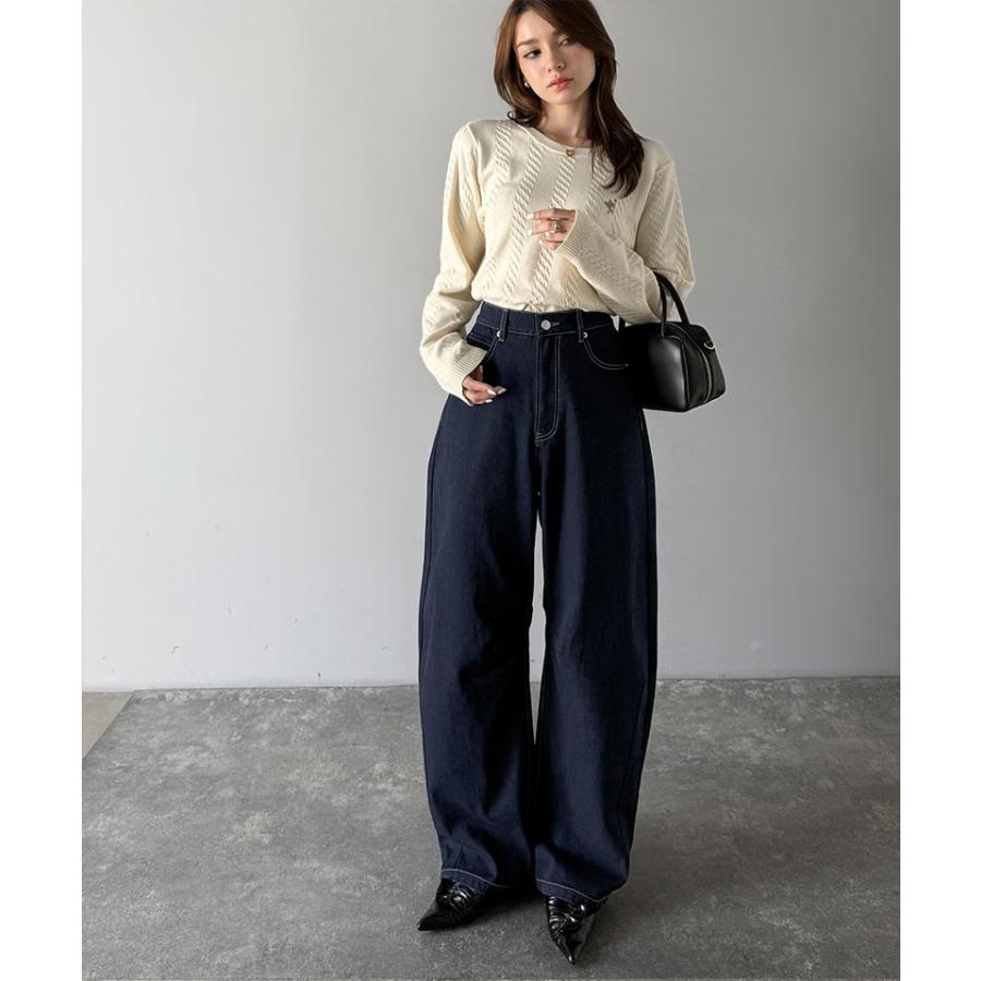 《java ジャバコラボ》 ボトムス レディース 秋冬 パンツ しなやか 曲線 美脚見せ カーブパンツ ワイド ウエスト 後ろ ゴム 大きいサイズ 秋 冬 | classicalelf | 14