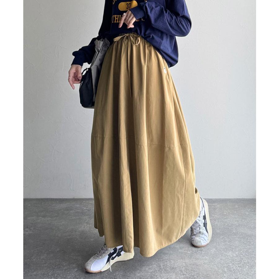 《java ジャバコラボ》ボトムス スカート レディース ロングスカート ピーチ起毛素材 コクーンシルエット ふんわり 可愛い ウエスト総ゴム ストレスフリー | classicalelf | 10