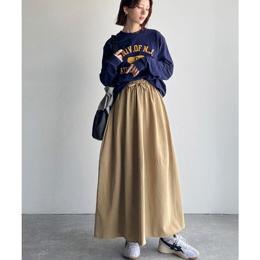 《java ジャバコラボ》ボトムス スカート レディース ロングスカート ピーチ起毛素材 コクーンシルエット ふんわり 可愛い ウエスト総ゴム ストレスフリー | classicalelf | 11