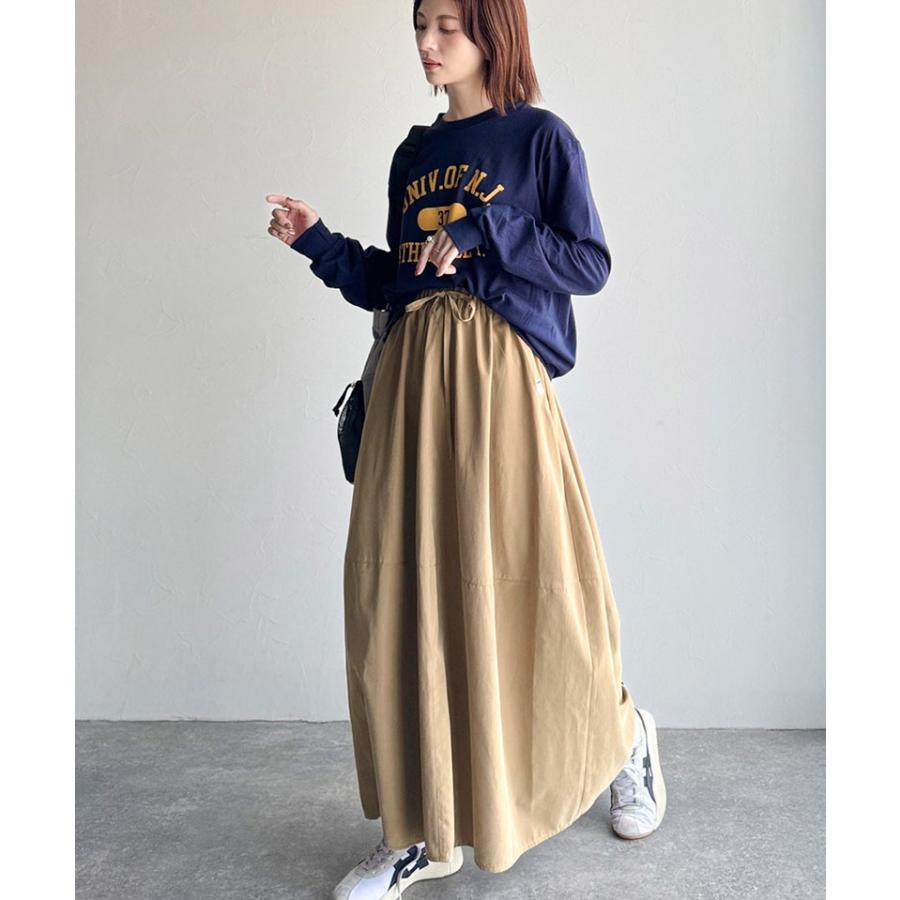 《java ジャバコラボ》ボトムス スカート レディース ロングスカート ピーチ起毛素材 コクーンシルエット ふんわり 可愛い ウエスト総ゴム ストレスフリー | classicalelf | 12