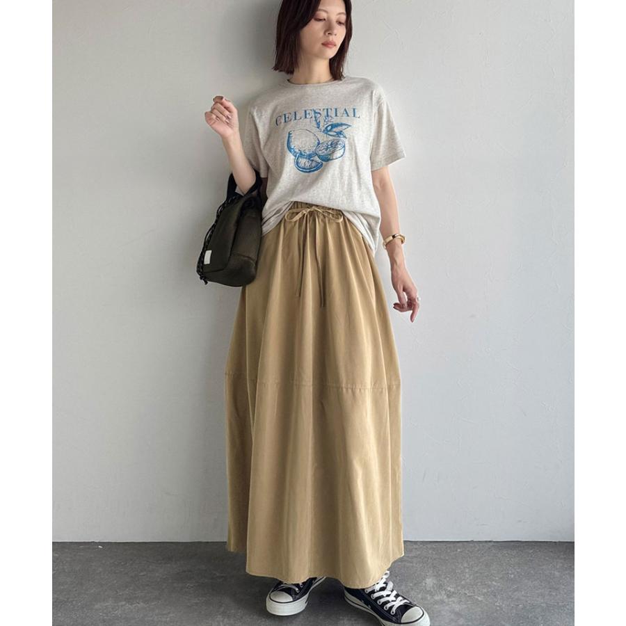 《java ジャバコラボ》ボトムス スカート レディース ロングスカート ピーチ起毛素材 コクーンシルエット ふんわり 可愛い ウエスト総ゴム ストレスフリー | classicalelf | 15