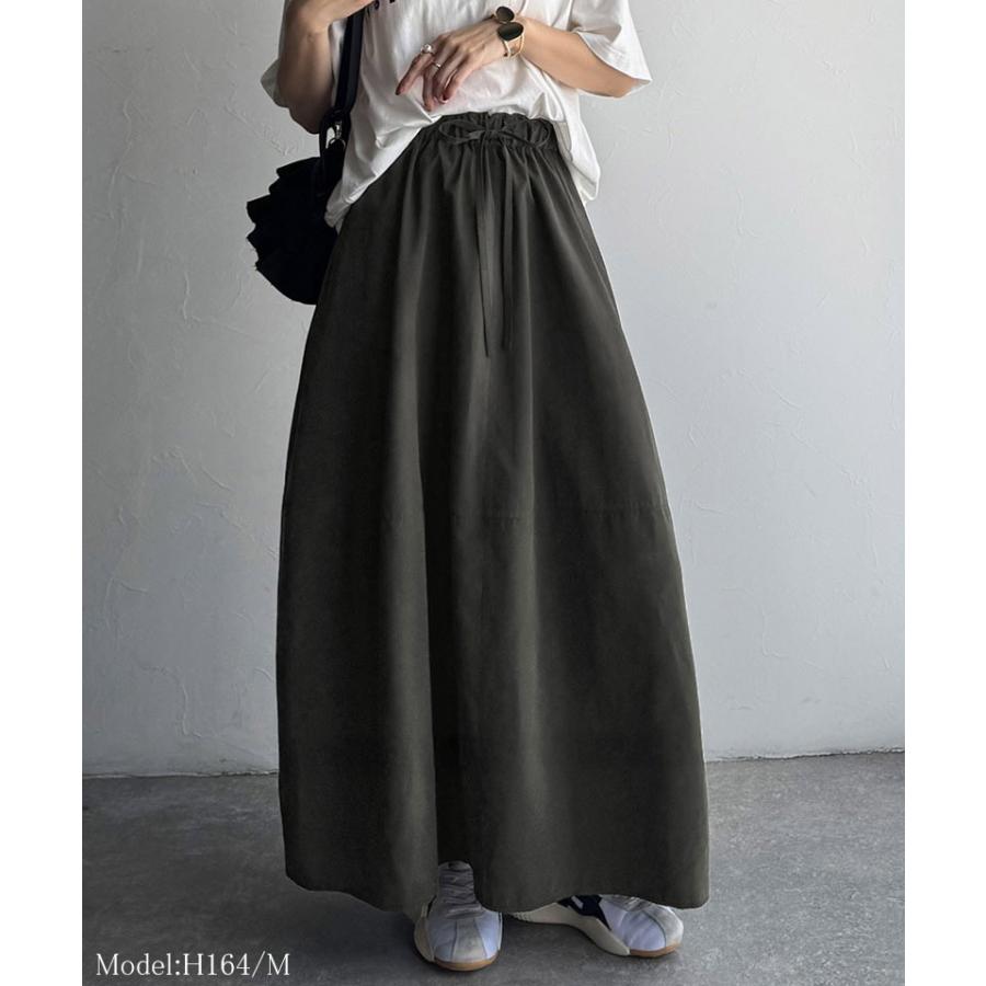 《java ジャバコラボ》ボトムス スカート レディース ロングスカート ピーチ起毛素材 コクーンシルエット ふんわり 可愛い ウエスト総ゴム ストレスフリー | classicalelf | 02