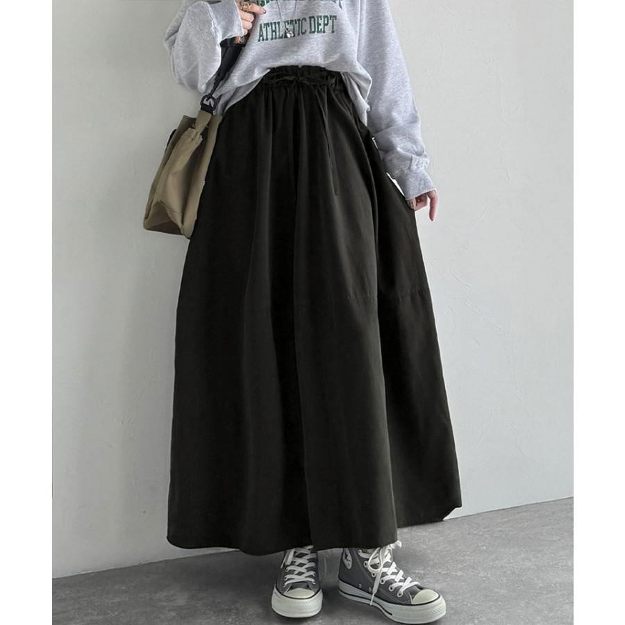 《java ジャバコラボ》ボトムス スカート レディース ロングスカート ピーチ起毛素材 コクーンシルエット ふんわり 可愛い ウエスト総ゴム ストレスフリー | classicalelf | 04