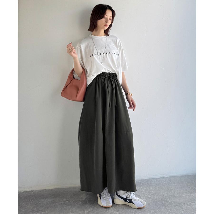 《java ジャバコラボ》ボトムス スカート レディース ロングスカート ピーチ起毛素材 コクーンシルエット ふんわり 可愛い ウエスト総ゴム ストレスフリー | classicalelf | 07