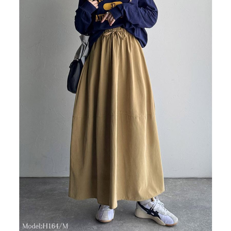 《java ジャバコラボ》ボトムス スカート レディース ロングスカート ピーチ起毛素材 コクーンシルエット ふんわり 可愛い ウエスト総ゴム ストレスフリー | classicalelf | 09