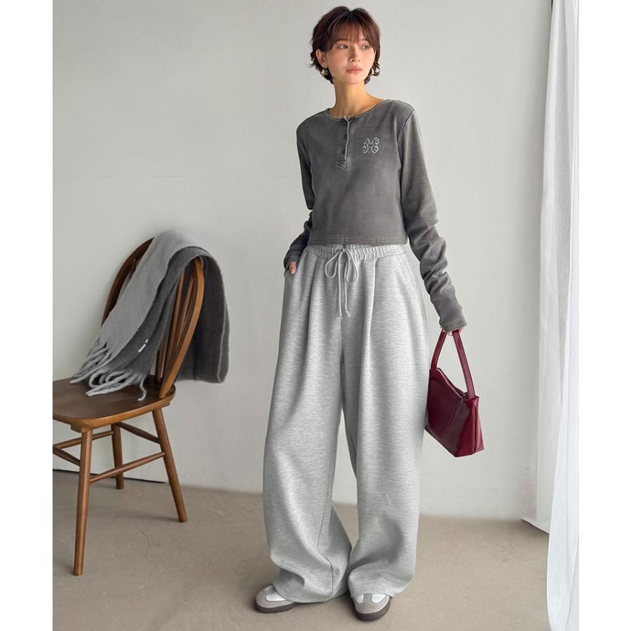 《java ジャバコラボ》 スウェットパンツ レディース きれいめ ボトムス パンツ ワイドパンツ ヘビーウェイト生地 ルーズ 上品 こなれ感 ゆとり 柔らか | classicalelf | 11