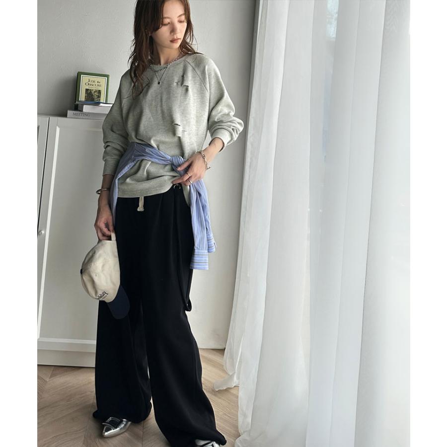 《javaジャバ コラボ》トップス ロンT レディース ワッフルT ダメージ プリント バックロゴ 弾丸ダメージ ヴィンテージライク ロゴ刺繍 | classicalelf | 10