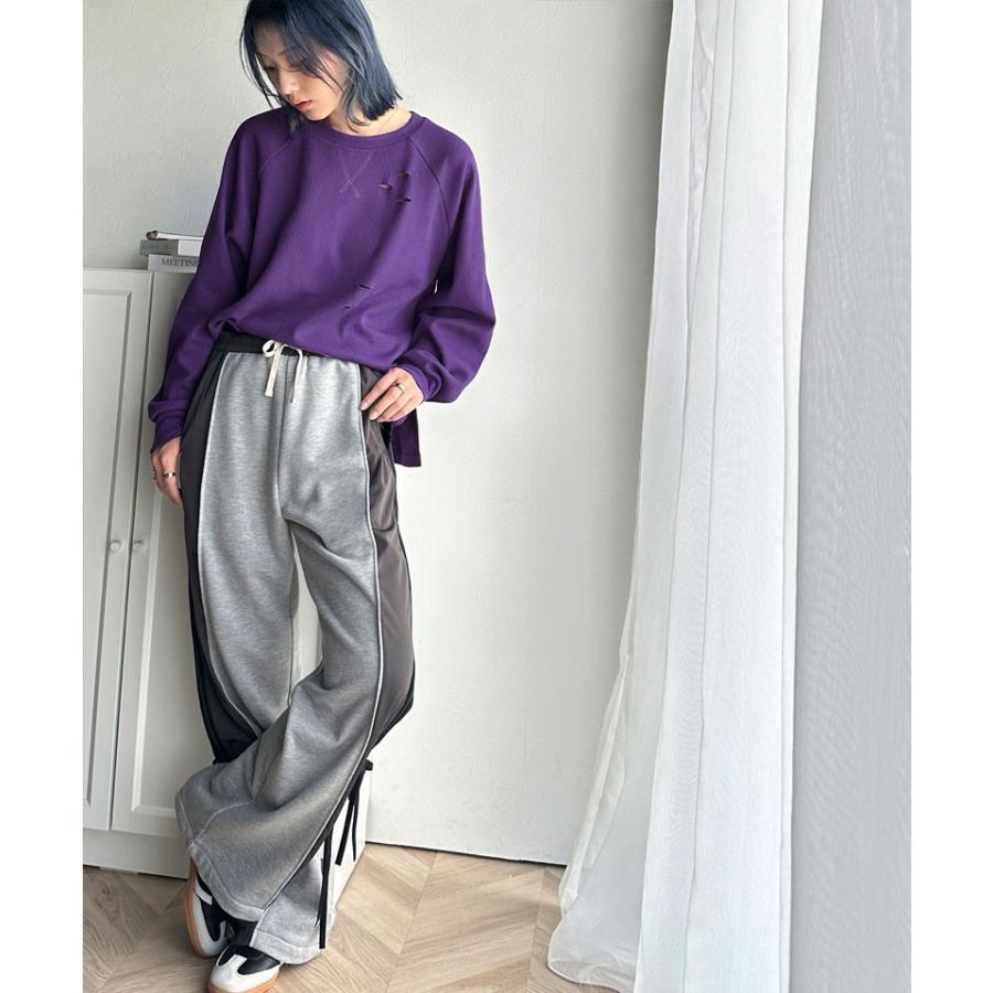 《javaジャバ コラボ》トップス ロンT レディース ワッフルT ダメージ プリント バックロゴ 弾丸ダメージ ヴィンテージライク ロゴ刺繍 | classicalelf | 13