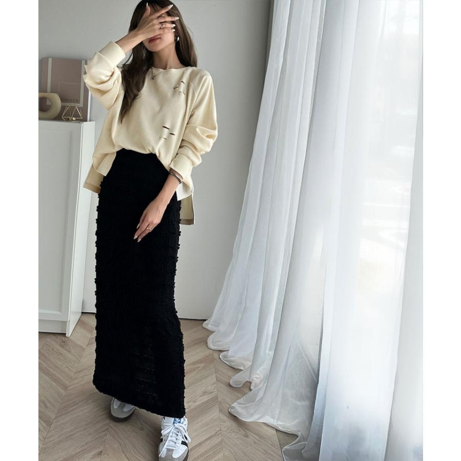 《javaジャバ コラボ》トップス ロンT レディース ワッフルT ダメージ プリント バックロゴ 弾丸ダメージ ヴィンテージライク ロゴ刺繍 | classicalelf | 04