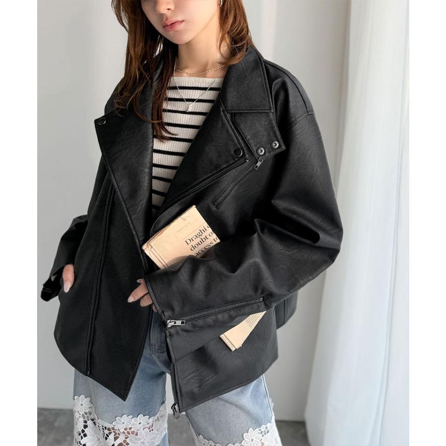 《java ジャバコラボ》ライダースジャケット レディース 冬 ジャケット レディース 秋 アウター フェイク レザー ダブル ライダース 男女兼用 | classicalelf | 10