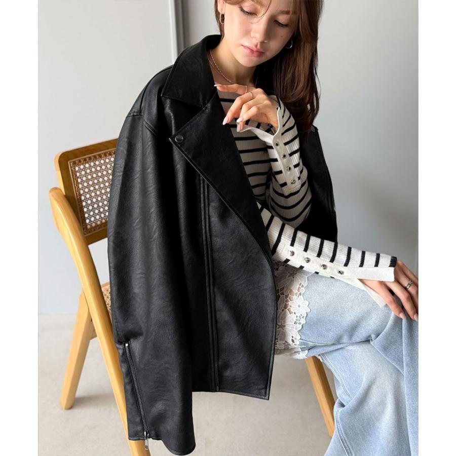 《java ジャバコラボ》ライダースジャケット レディース 冬 ジャケット レディース 秋 アウター フェイク レザー ダブル ライダース 男女兼用 | classicalelf | 11