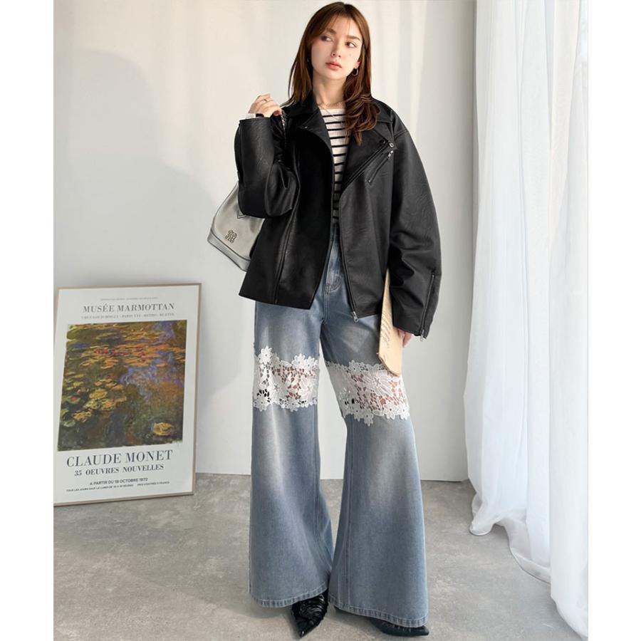 《java ジャバコラボ》ライダースジャケット レディース 冬 ジャケット レディース 秋 アウター フェイク レザー ダブル ライダース 男女兼用 | classicalelf | 12