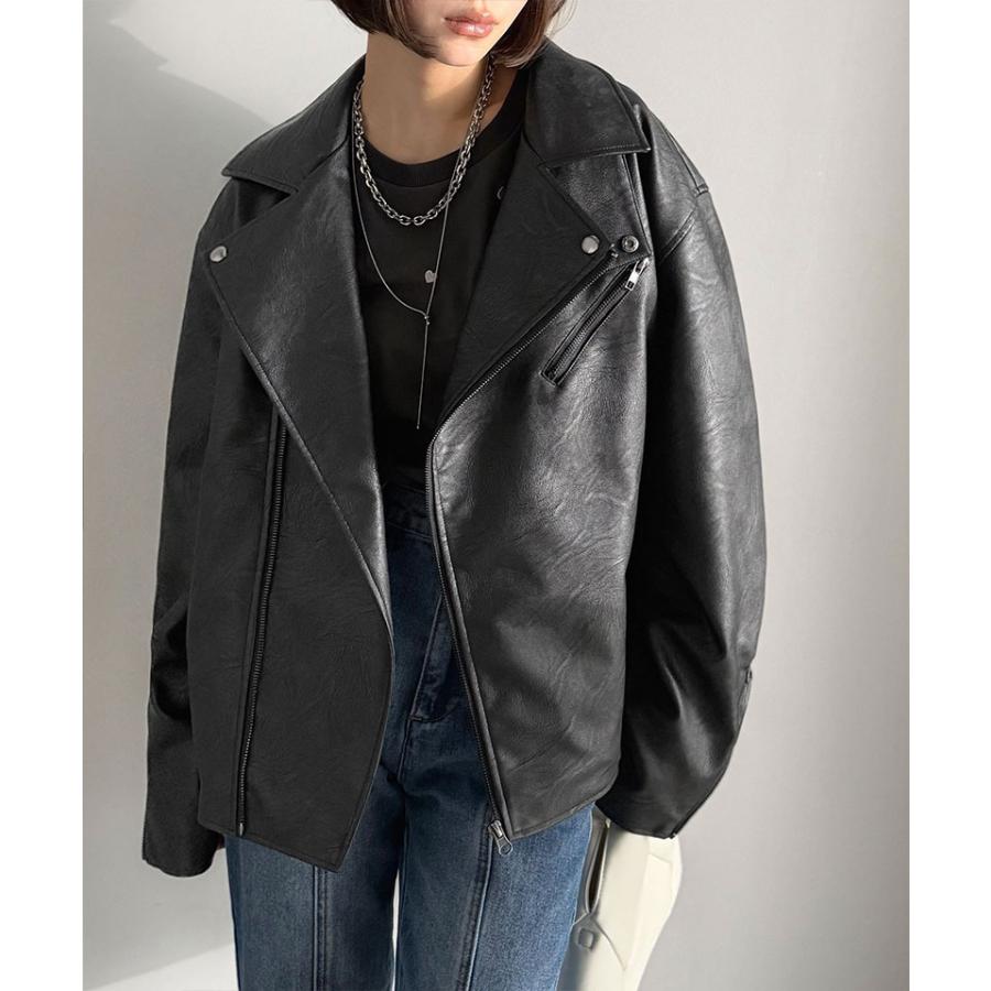 《java ジャバコラボ》ライダースジャケット レディース 冬 ジャケット レディース 秋 アウター フェイク レザー ダブル ライダース 男女兼用 | classicalelf | 04