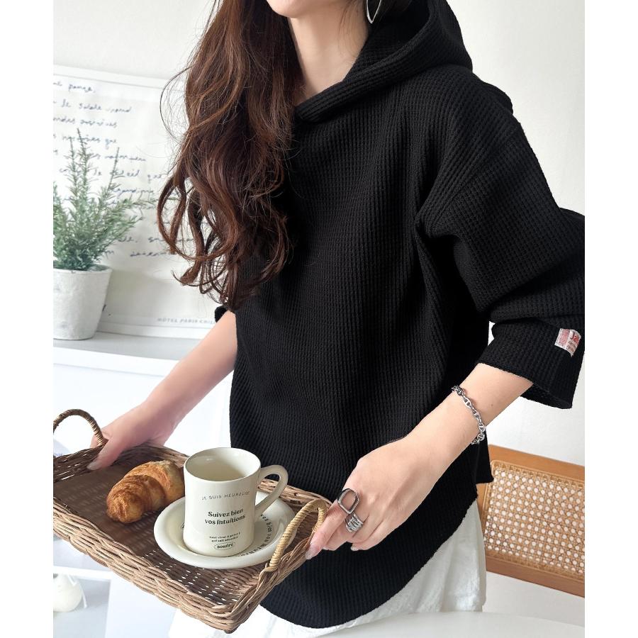 《java ジャバコラボ》パーカー レディース おしゃれ トップス ヘビーウェイト ワッフルフーディー プルオーバー 大人 お洒落 ゆるシルエット おうち時間 | classicalelf | 10