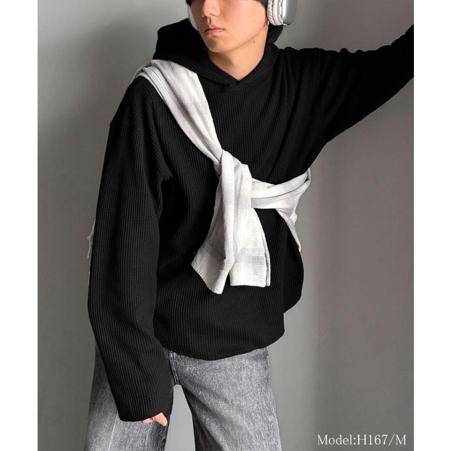 《java ジャバコラボ》パーカー レディース おしゃれ トップス ヘビーウェイト ワッフルフーディー プルオーバー 大人 お洒落 ゆるシルエット おうち時間 | classicalelf | 11