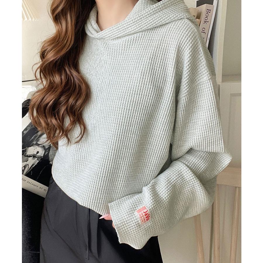 《java ジャバコラボ》パーカー レディース おしゃれ トップス ヘビーウェイト ワッフルフーディー プルオーバー 大人 お洒落 ゆるシルエット おうち時間 | classicalelf | 14