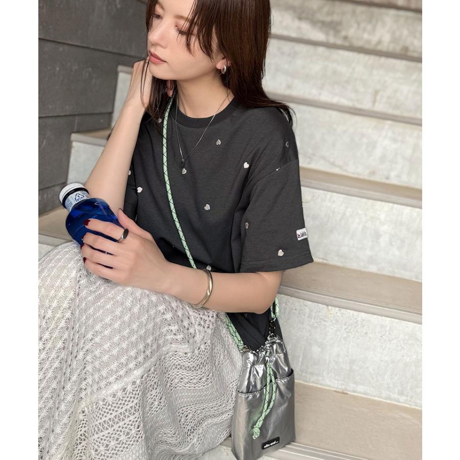 JaVa tシャツ レディース 半袖 トップス カットソー ハートTシャツ レディース 小ぶり刺繍 ルーズフィット 今どき 大人カジュアル 大きいサイズ 秋 冬 | classicalelf | 10