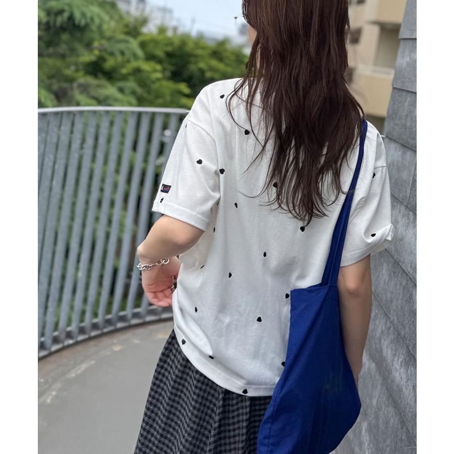 JaVa tシャツ レディース 半袖 トップス カットソー ハートTシャツ レディース 小ぶり刺繍 ルーズフィット 今どき 大人カジュアル 大きいサイズ 秋 冬 | classicalelf | 07