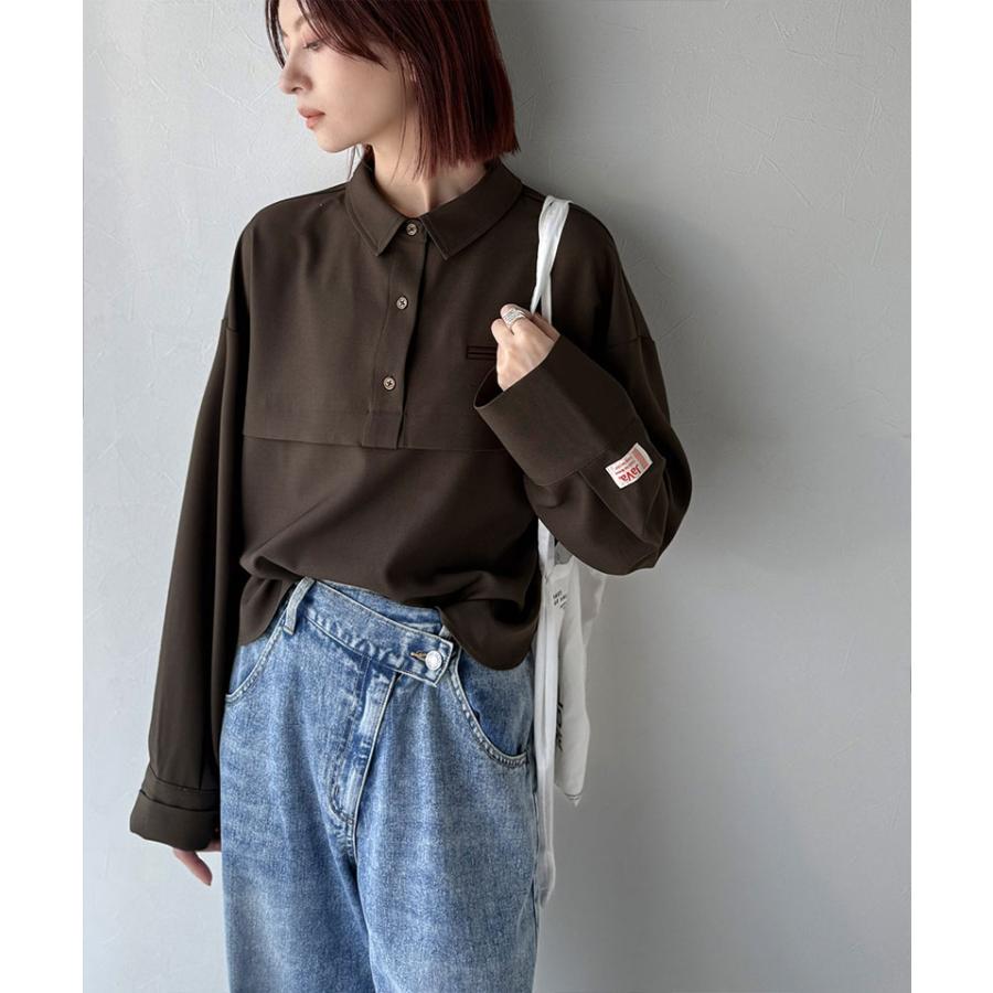 《javaジャバコラボ》 トップス ブラウス レディース スキッパー 衿 切り替え デザイン ワイド スリーブ シャツ 長袖 大きいサイズ 秋 冬 2025aw | classicalelf | 10