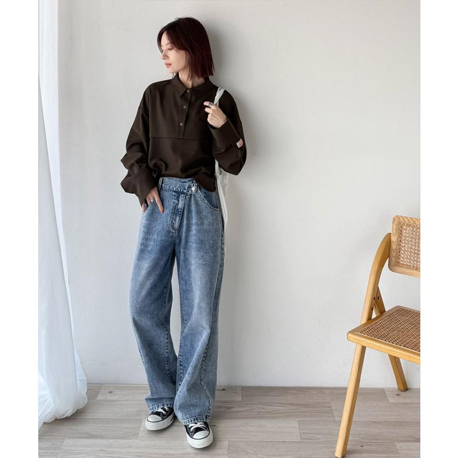 《javaジャバコラボ》 トップス ブラウス レディース スキッパー 衿 切り替え デザイン ワイド スリーブ シャツ 長袖 大きいサイズ 秋 冬 2025aw | classicalelf | 11