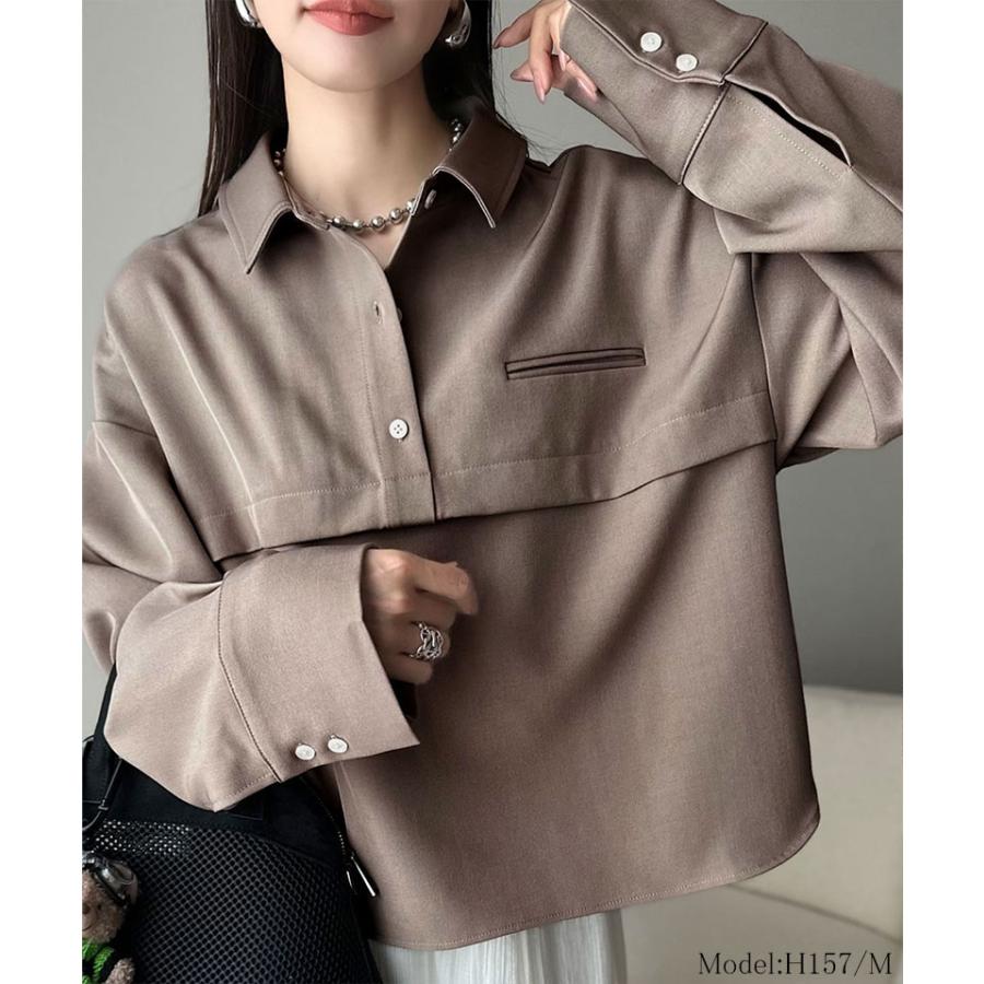 《javaジャバコラボ》 トップス ブラウス レディース スキッパー 衿 切り替え デザイン ワイド スリーブ シャツ 長袖 大きいサイズ 秋 冬 2025aw | classicalelf | 12