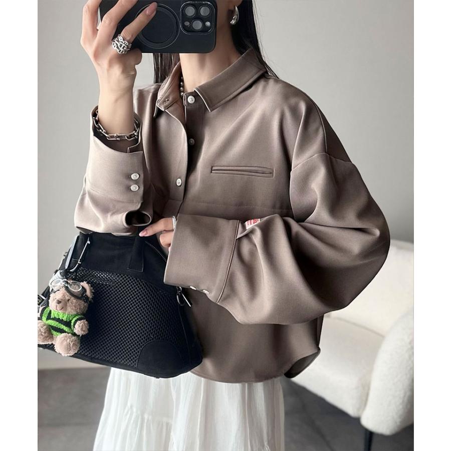 《javaジャバコラボ》 トップス ブラウス レディース スキッパー 衿 切り替え デザイン ワイド スリーブ シャツ 長袖 大きいサイズ 秋 冬 2025aw | classicalelf | 13