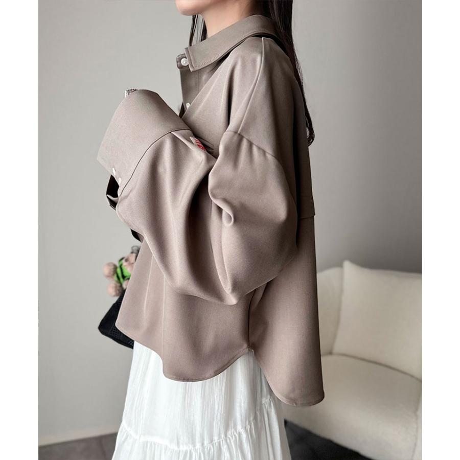 《javaジャバコラボ》 トップス ブラウス レディース スキッパー 衿 切り替え デザイン ワイド スリーブ シャツ 長袖 大きいサイズ 秋 冬 2025aw | classicalelf | 14