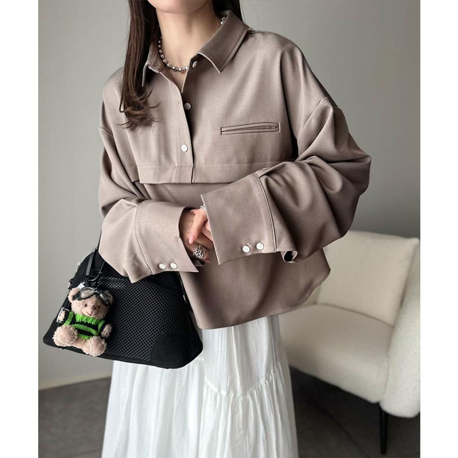 《javaジャバコラボ》 トップス ブラウス レディース スキッパー 衿 切り替え デザイン ワイド スリーブ シャツ 長袖 大きいサイズ 秋 冬 2025aw | classicalelf | 15