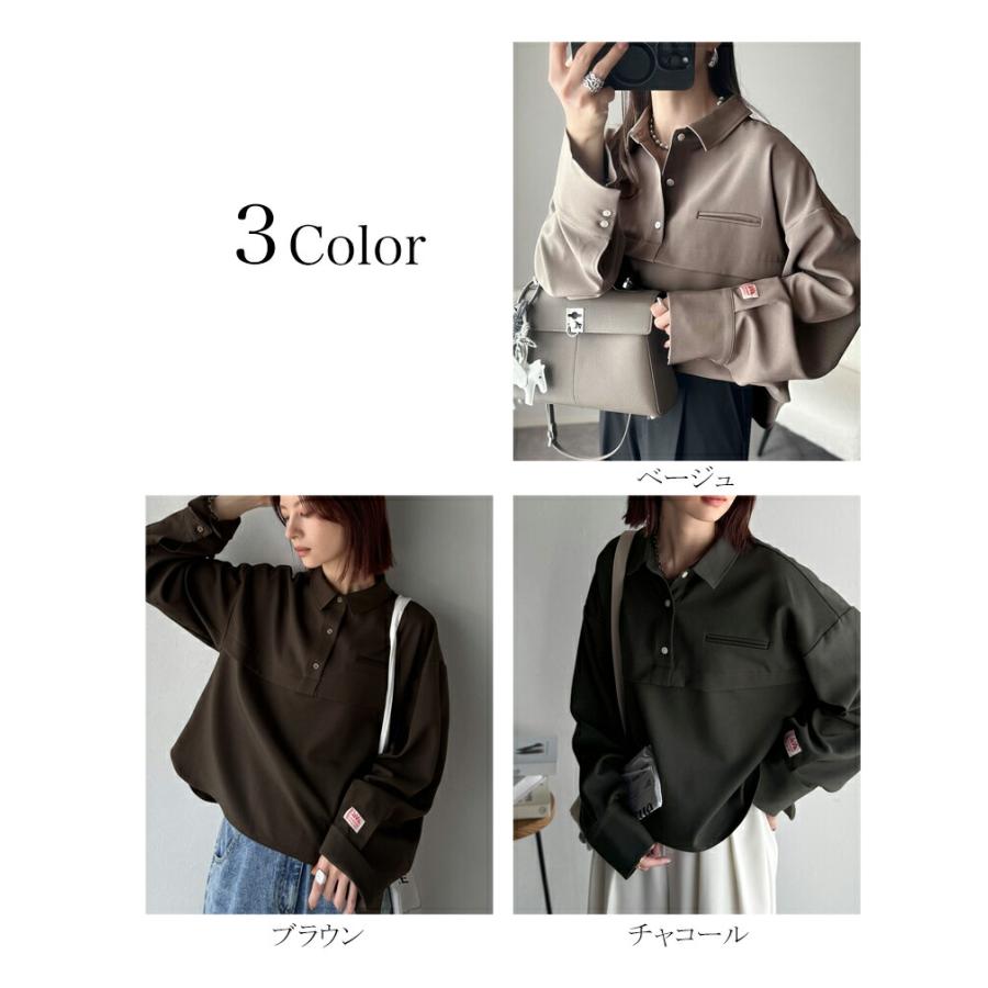 《javaジャバコラボ》 トップス ブラウス レディース スキッパー 衿 切り替え デザイン ワイド スリーブ シャツ 長袖 大きいサイズ 秋 冬 2025aw | classicalelf | 01