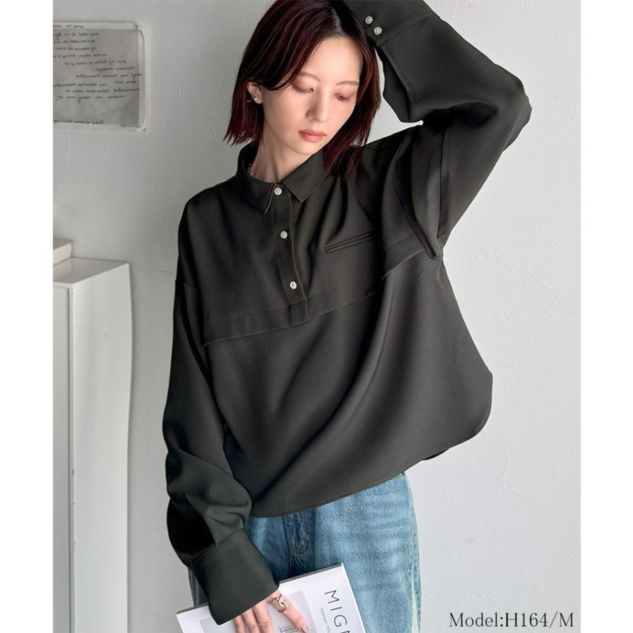 《javaジャバコラボ》 トップス ブラウス レディース スキッパー 衿 切り替え デザイン ワイド スリーブ シャツ 長袖 大きいサイズ 秋 冬 2025aw | classicalelf | 02