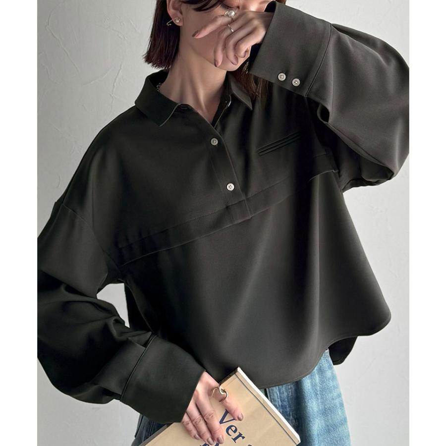 《javaジャバコラボ》 トップス ブラウス レディース スキッパー 衿 切り替え デザイン ワイド スリーブ シャツ 長袖 大きいサイズ 秋 冬 2025aw | classicalelf | 03