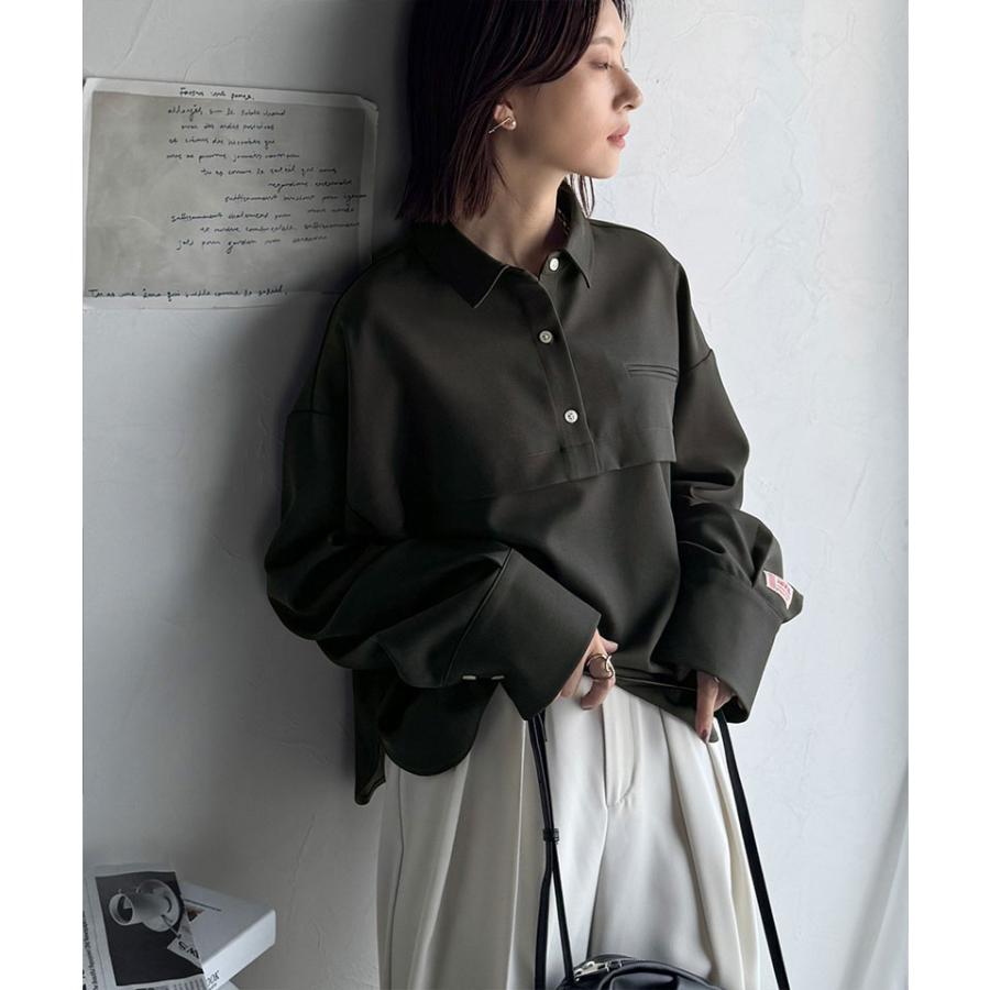 《javaジャバコラボ》 トップス ブラウス レディース スキッパー 衿 切り替え デザイン ワイド スリーブ シャツ 長袖 大きいサイズ 秋 冬 2025aw | classicalelf | 04