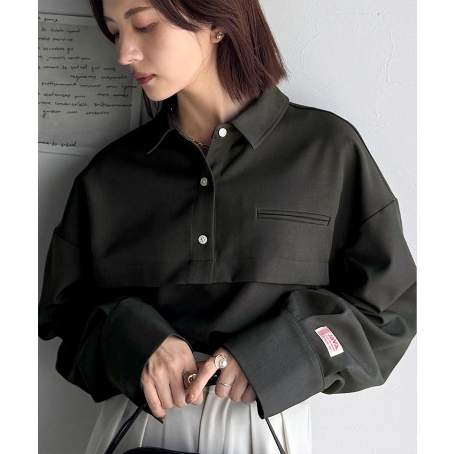 《javaジャバコラボ》 トップス ブラウス レディース スキッパー 衿 切り替え デザイン ワイド スリーブ シャツ 長袖 大きいサイズ 秋 冬 2025aw | classicalelf | 06