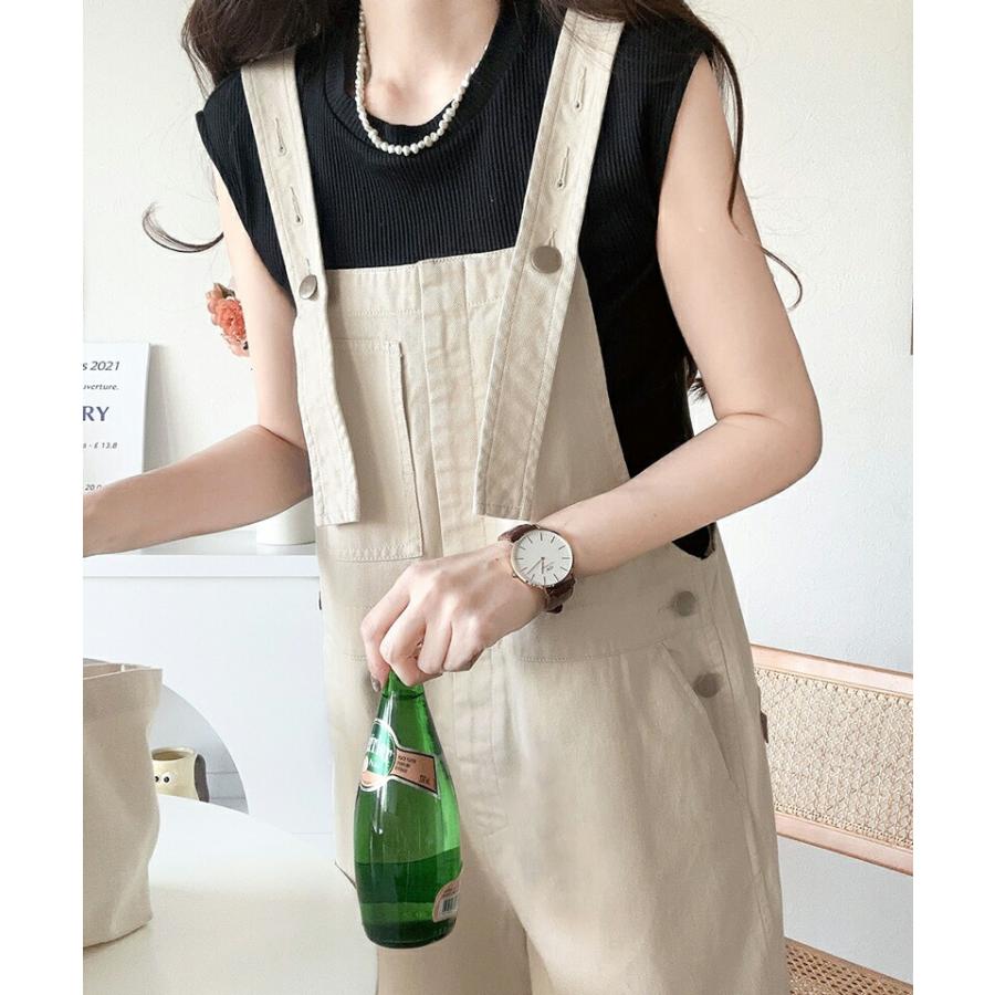 《javaジャバコラボ》 オールインワン サロペット レディース デニム 綿100% フロント デザイン サロペ 肩紐 調整 可能 オールシーズン 体型カバー | classicalelf | 11