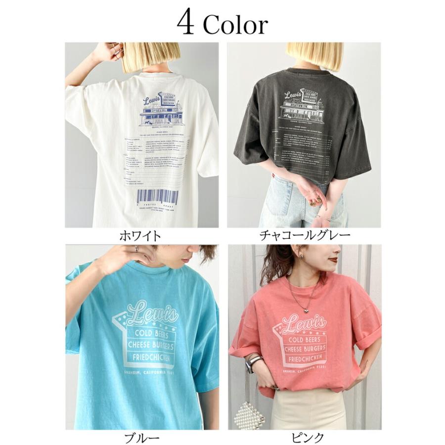 《javaジャバコラボ》トップス Tシャツ レディース 綿100％ ダイナープリント ヴィンテージ ピグメント ビッグ Tee 男女兼用 ユニセックス メンズ | classicalelf | 01
