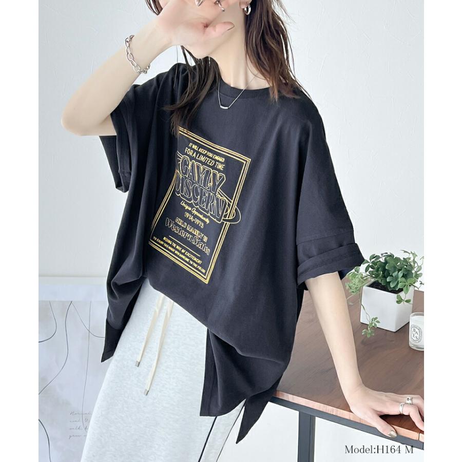 【sustaina+】《javaジャバコラボ》トップス Tシャツ レディース オーガニックコットン混 綿100% 前後 2way ステッチ 刺繍 半袖 Tee 男女兼用 | classicalelf | 12