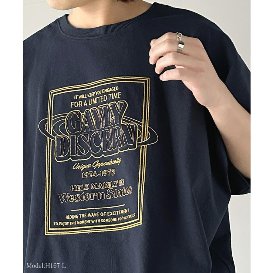 【sustaina+】《javaジャバコラボ》トップス Tシャツ レディース オーガニックコットン混 綿100% 前後 2way ステッチ 刺繍 半袖 Tee 男女兼用 | classicalelf | 13