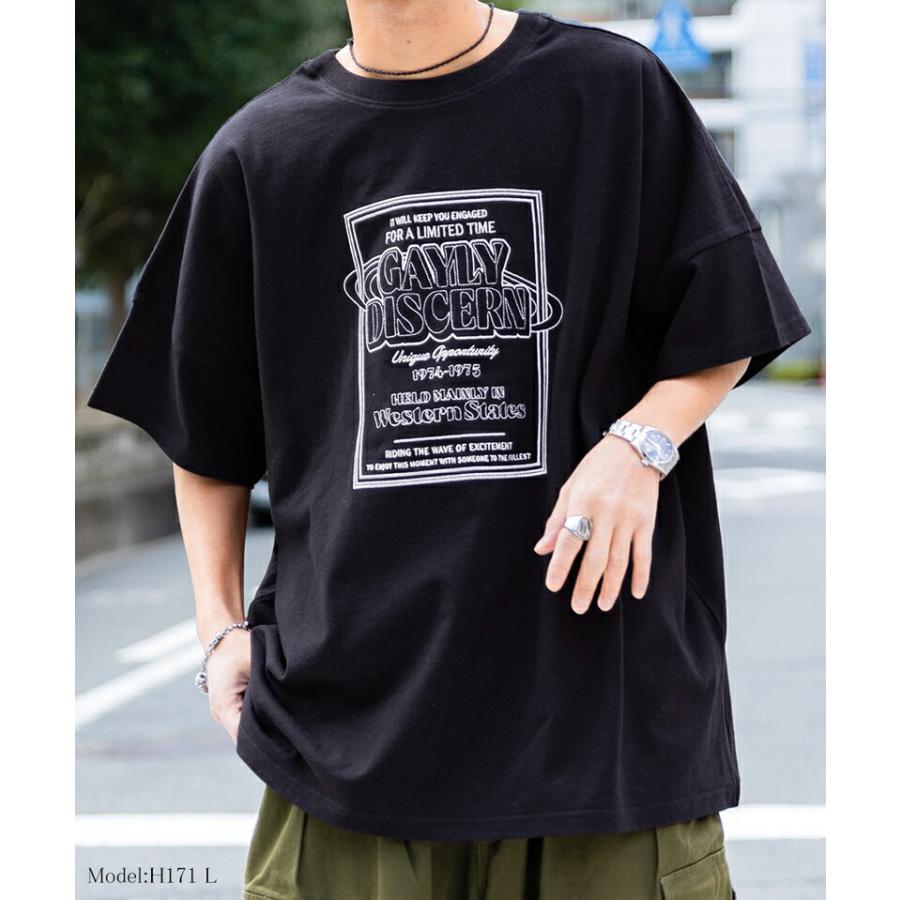 【sustaina+】《javaジャバコラボ》トップス Tシャツ レディース オーガニックコットン混 綿100% 前後 2way ステッチ 刺繍 半袖 Tee 男女兼用 | classicalelf | 09