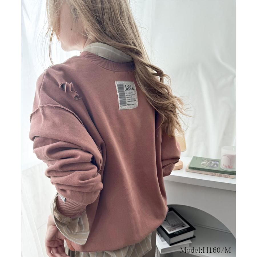 《Javaジャバコラボ》 トップス スウェット レディース 裏起毛 ダメージ バックロゴ プルオーバー メンズ ユニセックス 男女兼用 ゆったり | classicalelf | 11