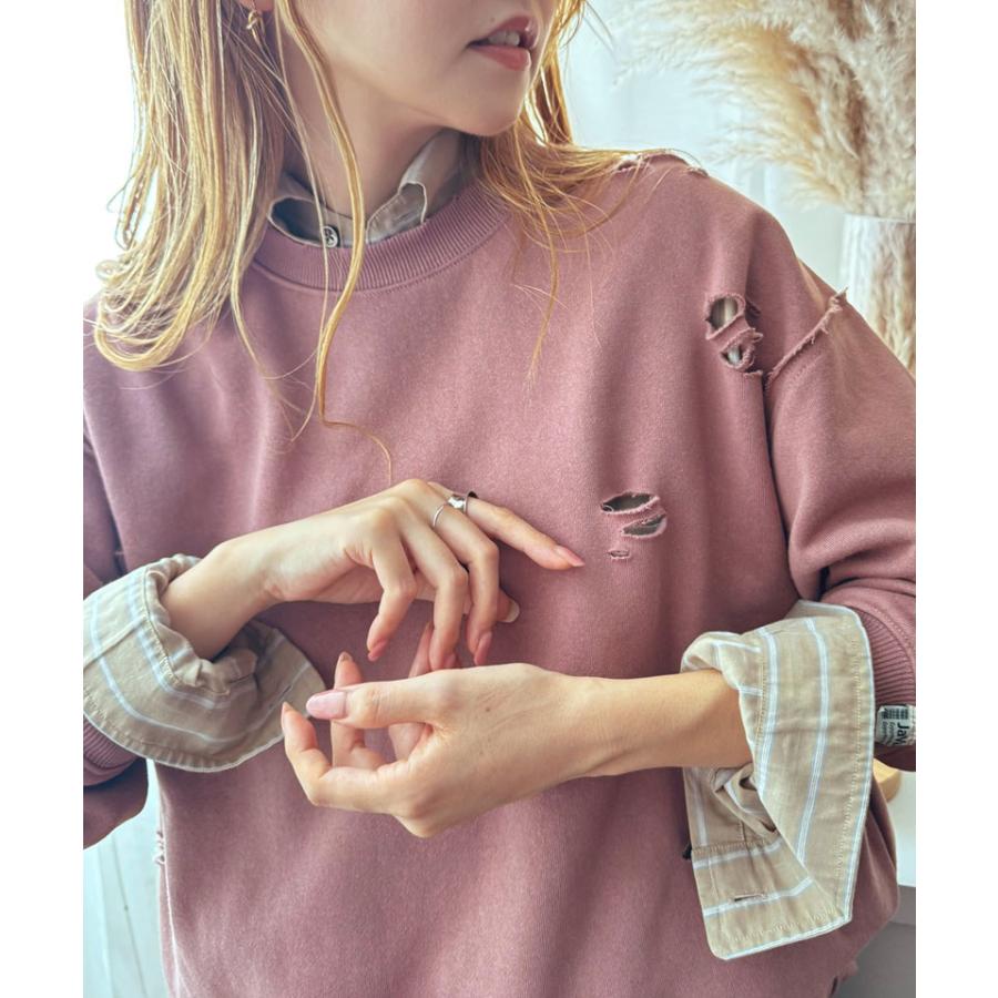 《Javaジャバコラボ》 トップス スウェット レディース 裏起毛 ダメージ バックロゴ プルオーバー メンズ ユニセックス 男女兼用 ゆったり | classicalelf | 12