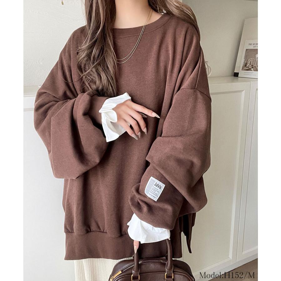 《java ジャバコラボ》 スウェット レディース トップス 裏起毛 ワイド ネック ビックスウェット タグ付き 長袖 大きいサイズ 秋 冬 2025aw | classicalelf | 10